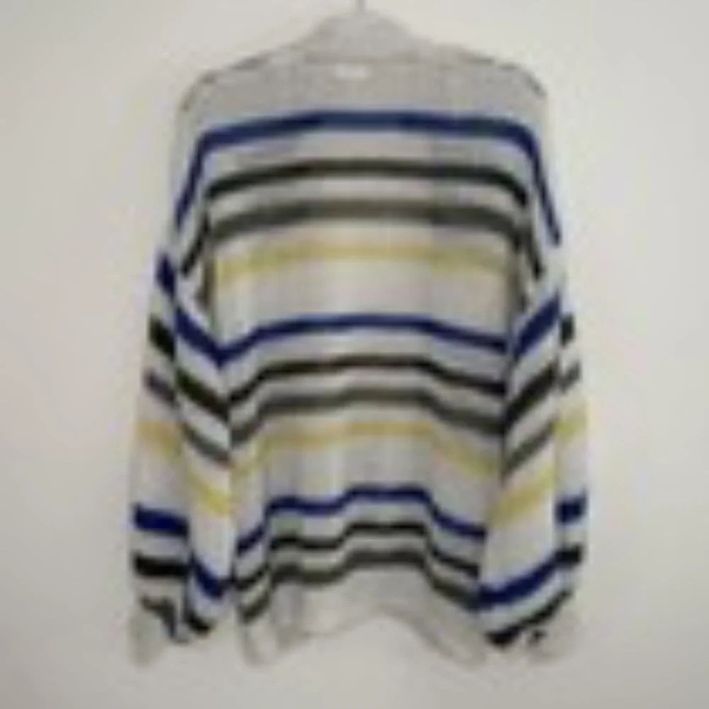 SOLD. Please DO NOT BUY.   Aerie Cardigan Sweater Woman Sz Large White Blue - Picture 3 of 12
